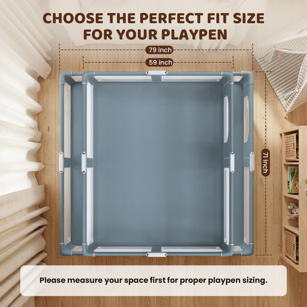Foldable Baby Playpen 71x59 Inch J738