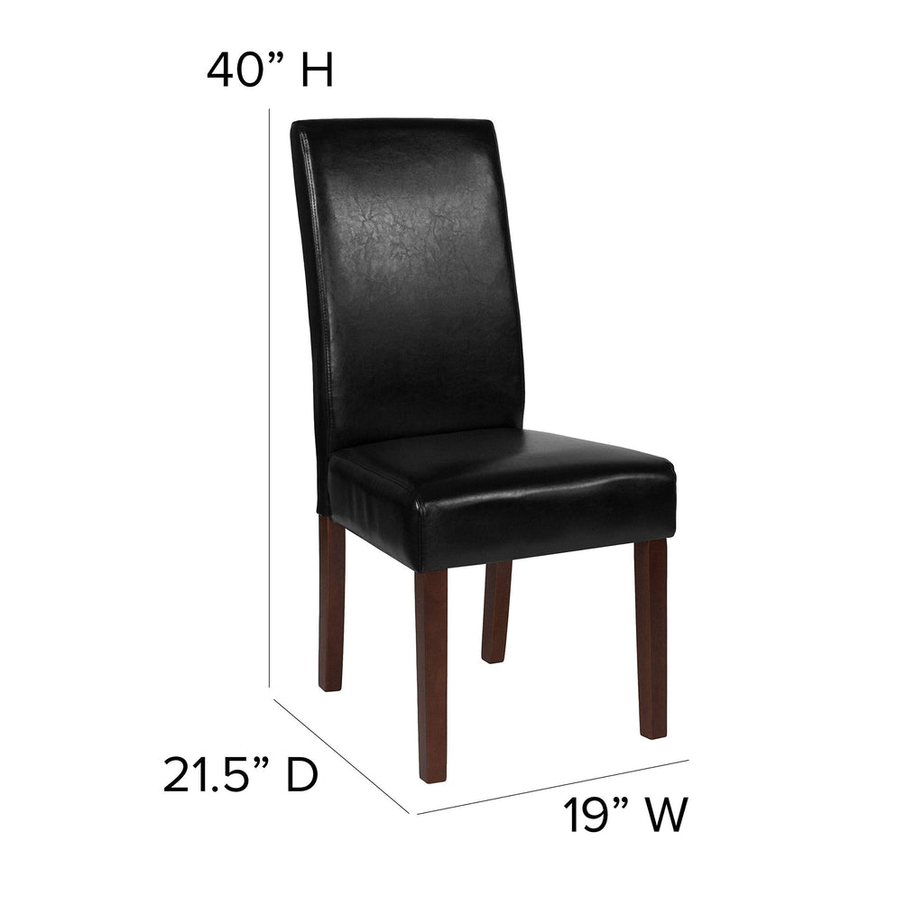 Black Faux Leather Parsons Chair 6-Pack A847344