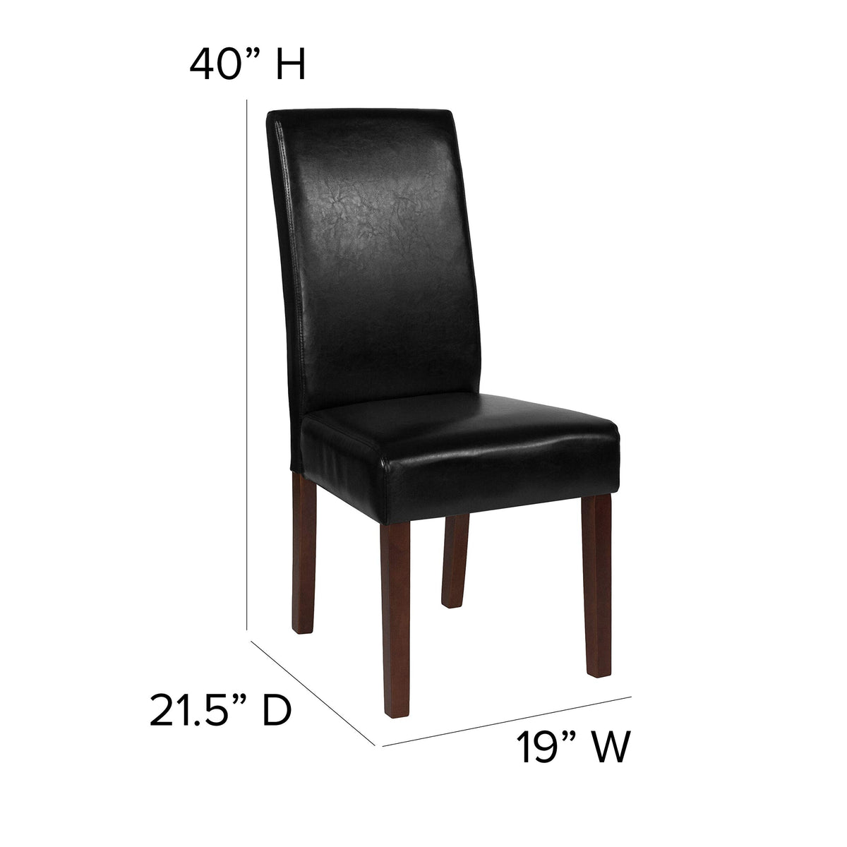 Black Faux Leather Parsons Chair 6-Pack A847344
