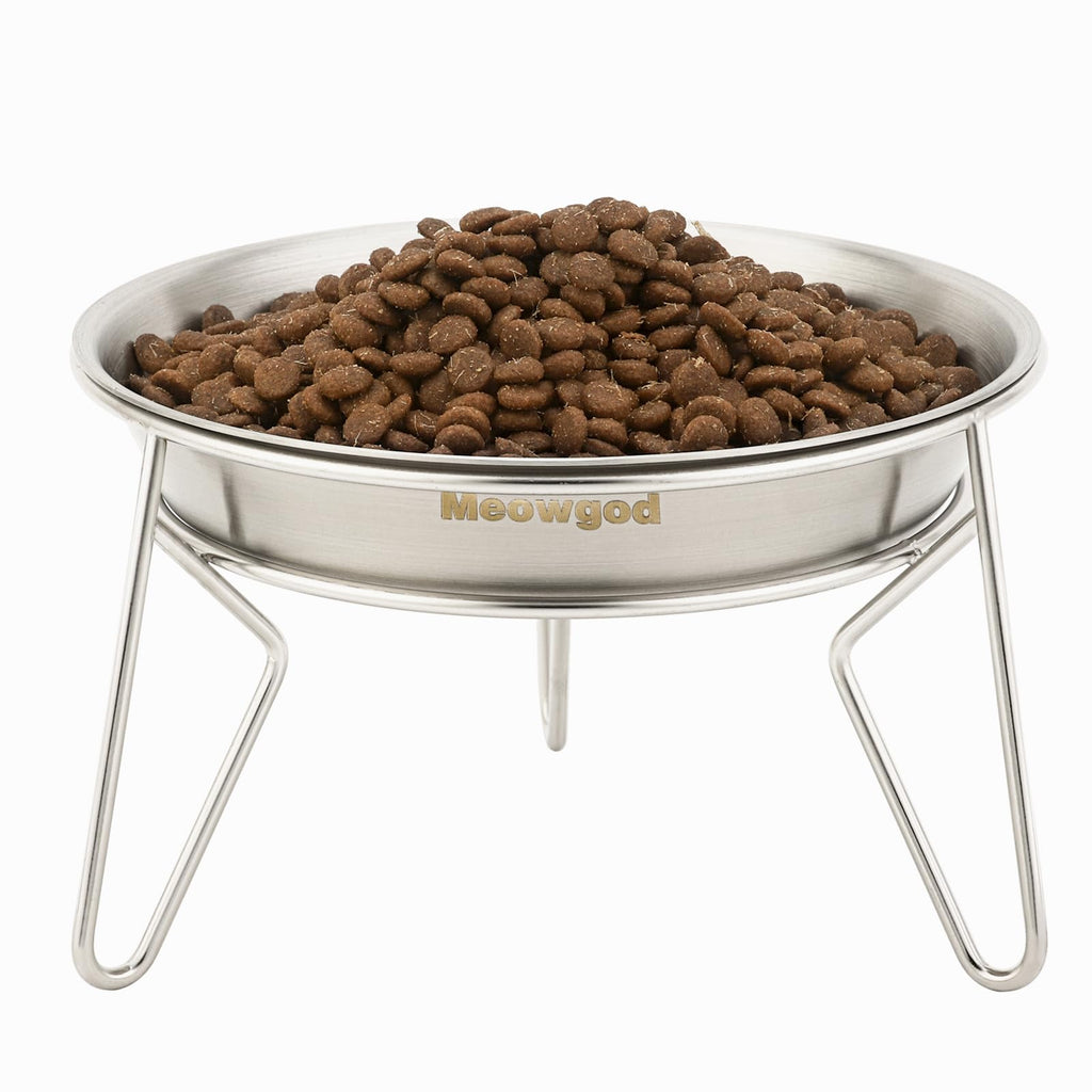 6.7" Elevated Stainless Steel Cat Bowls with Anti-Slip Stand W310