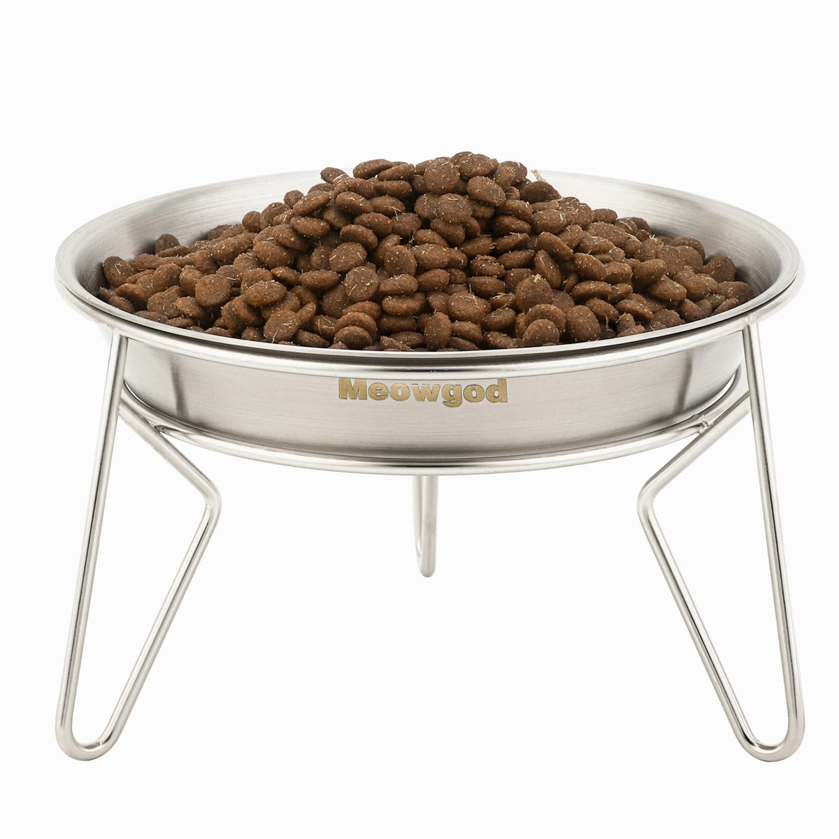 6.7" Elevated Stainless Steel Cat Bowls with Anti-Slip Stand W310