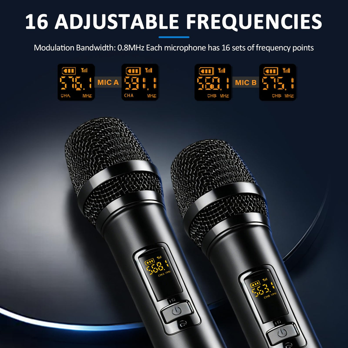 4 Channel Karaoke Mixer with 2 Wireless Microphones Q3222
