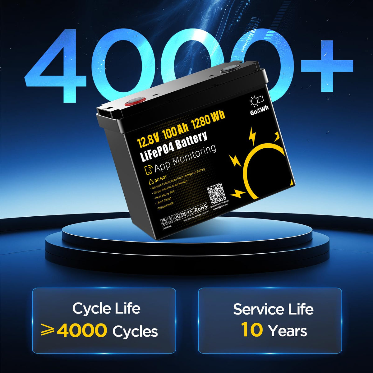 12V 100Ah LiFePO4 Lithium Battery J658