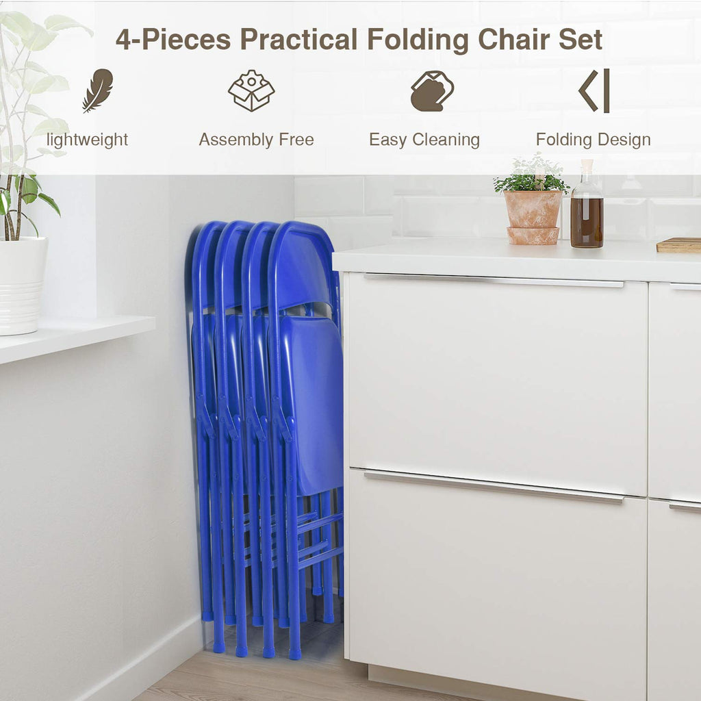 Metal Folding Chairs 4 Pack L45643