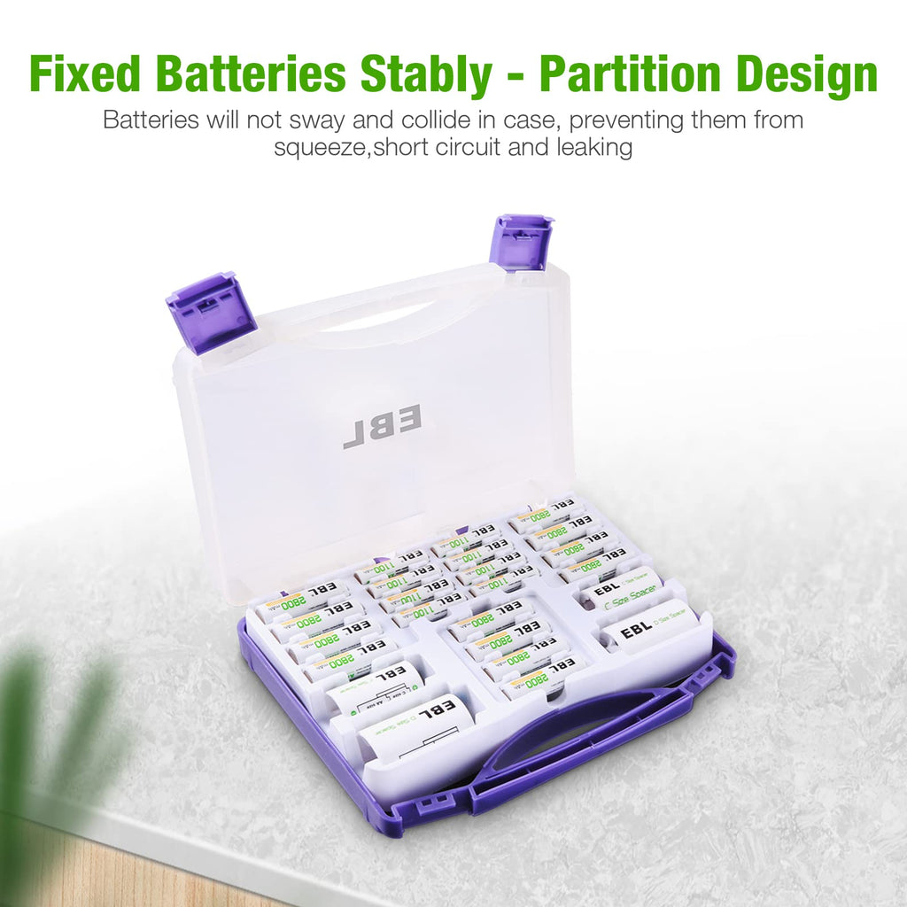 8 Bay LCD Battery Charger with 12 AA and 8 AAA Batteries C905