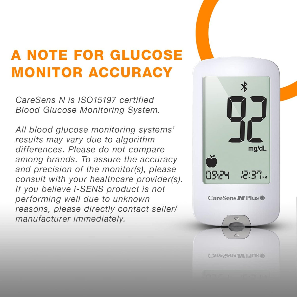 Bluetooth Blood Glucose Monitor Kit with 100 Test Strips and 100 Lancets Y140081