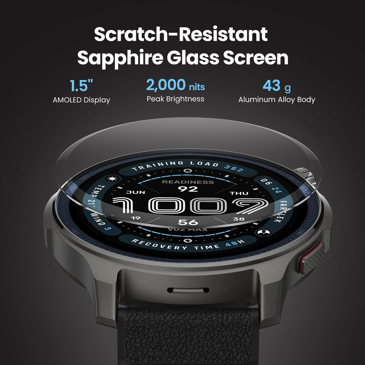 47mm AMOLED Sapphire Glass Smart Watch L3957