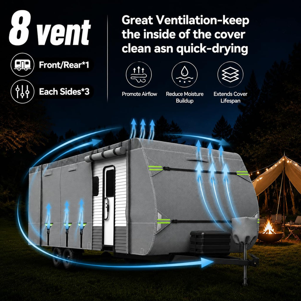 8 Layers 27'-30' Windproof Waterproof Rip-Stop RV Cover R5457