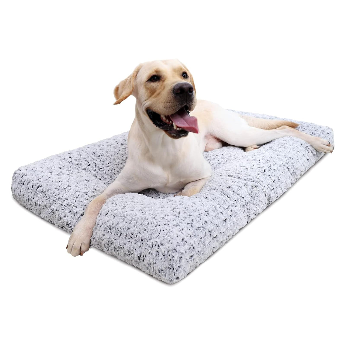 Washable Plush Dog Bed Medium 35"x23" Gray H824720