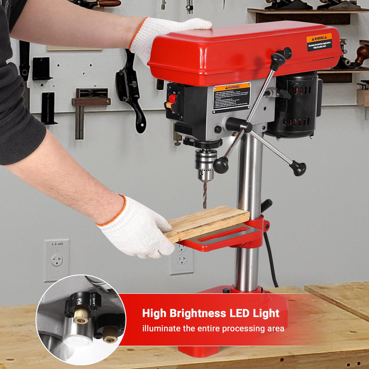 8" Benchtop Drill Press with 5 Adjustable Speeds V916996