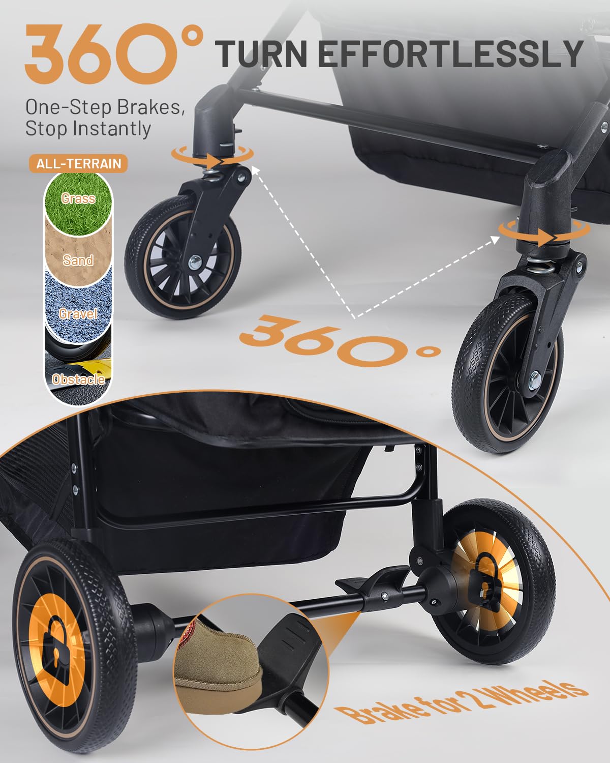 Foldable Ventilated Dog Stroller with Canopy B781