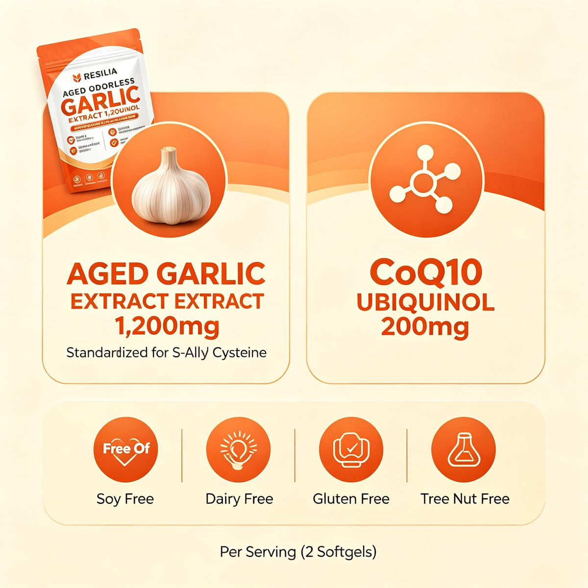 Aged Garlic Supplement 180 Softgels 1200mg V5413