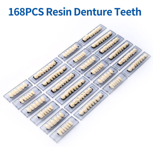 168 Pieces Acrylic Resin Denture Teeth 6 Sets 23 Shade A2 Upper + Lower L45497