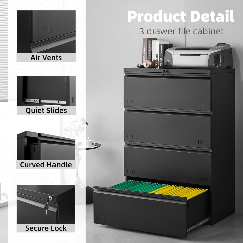 4 Drawer Metal File Cabinet with Lock N454429