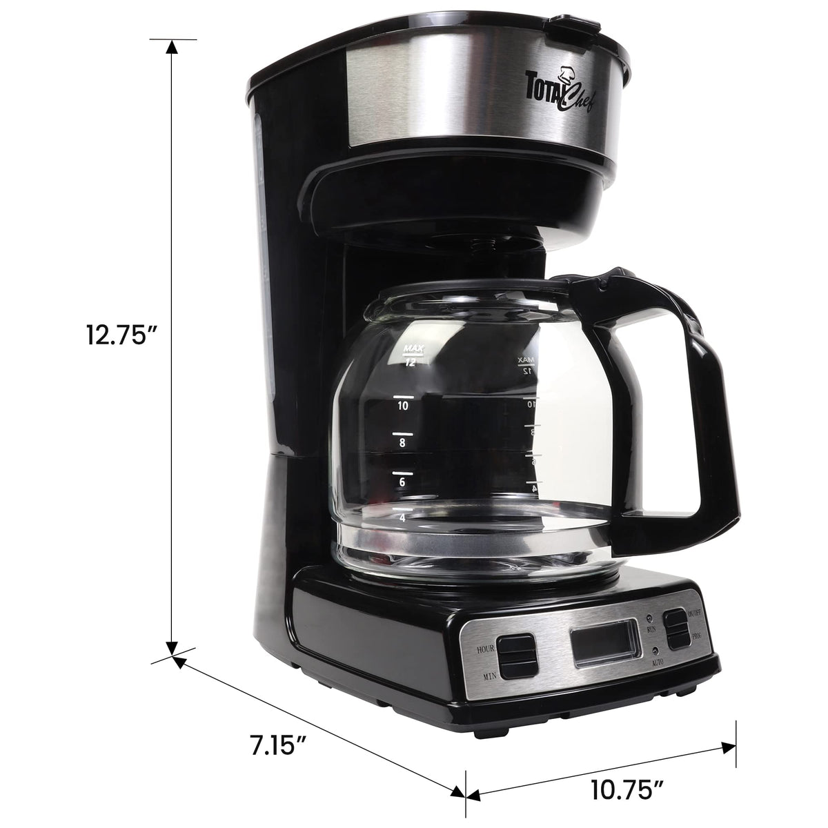 12-Cup Programmable Drip Coffee Maker with Glass Pot U19004
