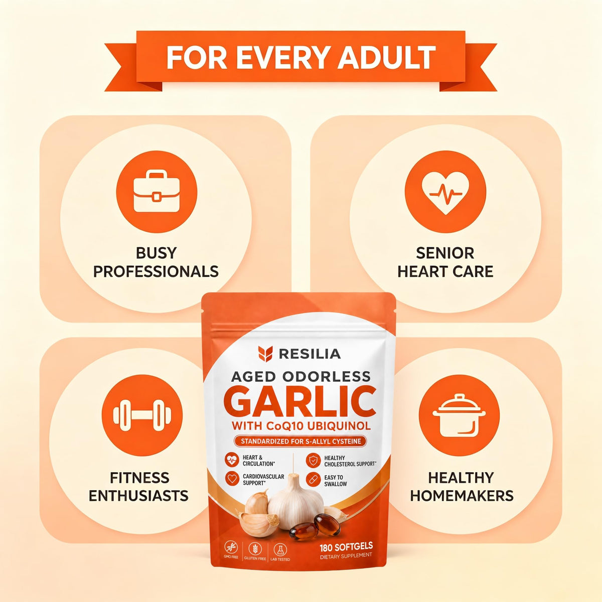 Aged Garlic Supplement 180 Softgels 1200mg V5413