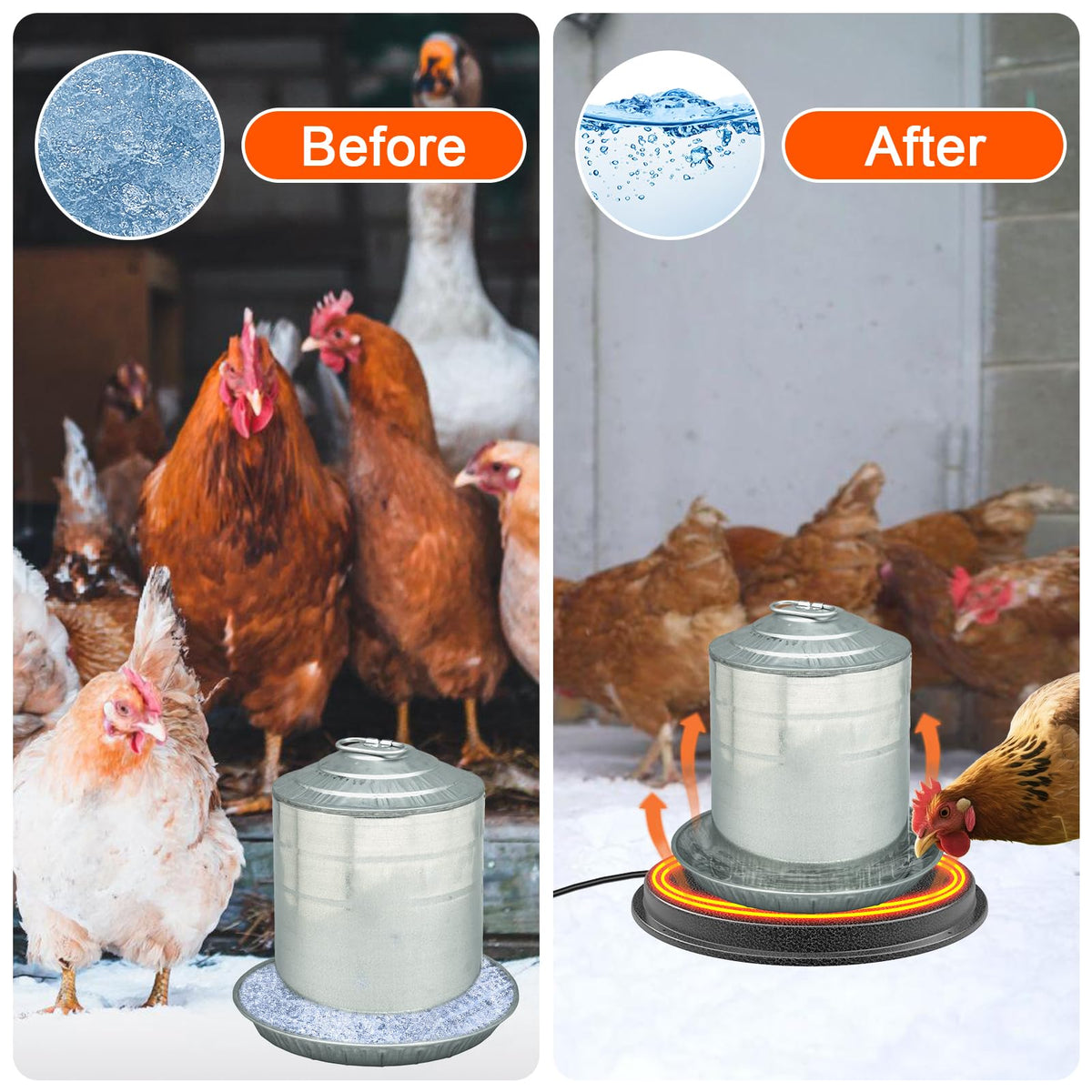 Metal Chicken Water Heater with Thermostat M375