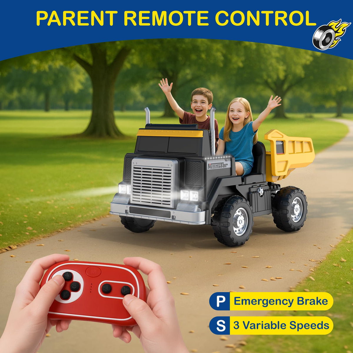 24V 4WD Ride On Dump Truck with 400W Motors R9709
