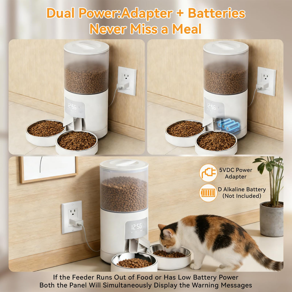 Automatic Cat Feeder 6L White T349917