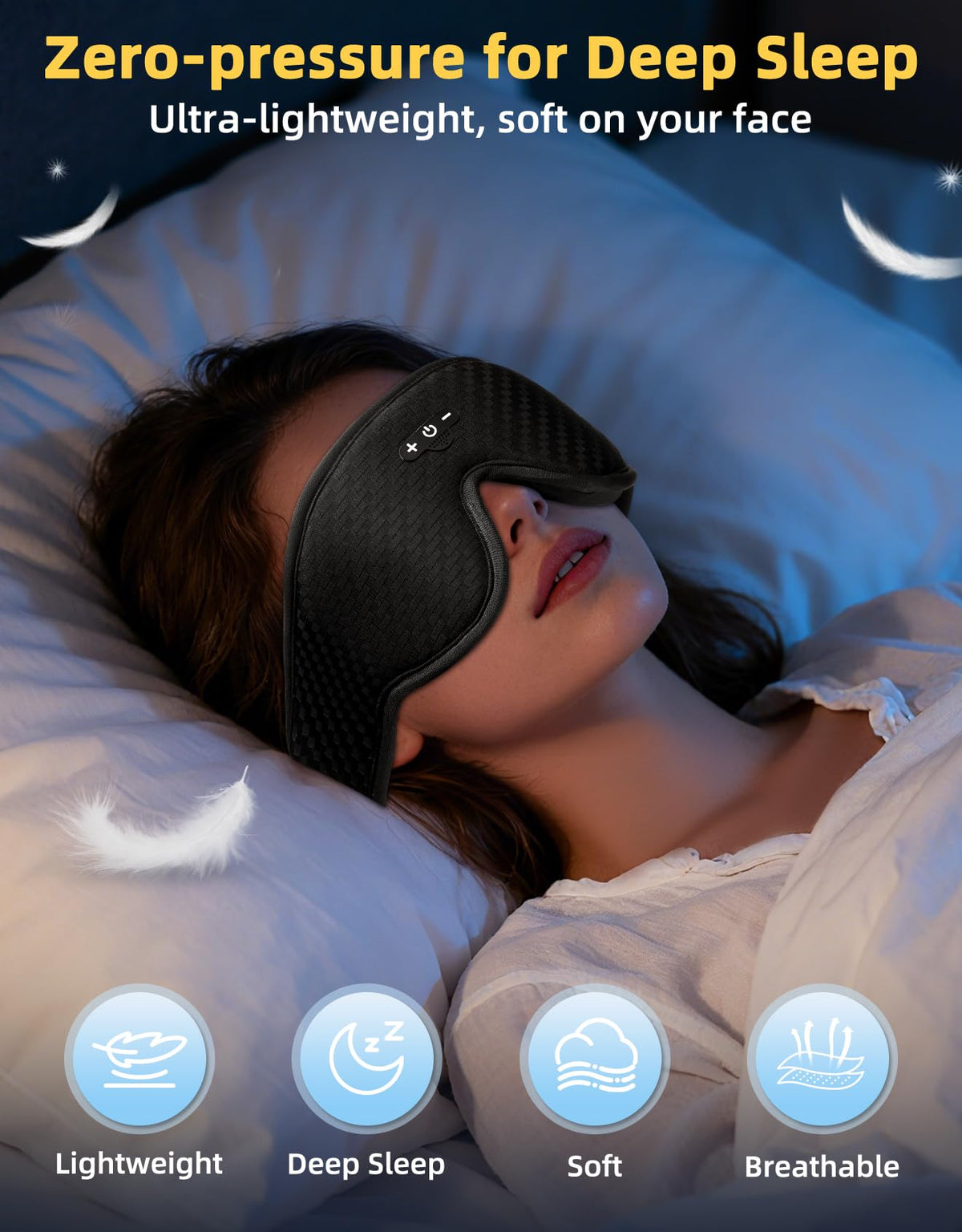 Adjustable Sleep Mask with Bluetooth Headphones M907