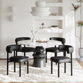 Black Faux Leather Dining Chairs Set of 4 U3270