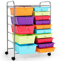 Multicolor 15 Drawer Rolling Storage Cart N148017