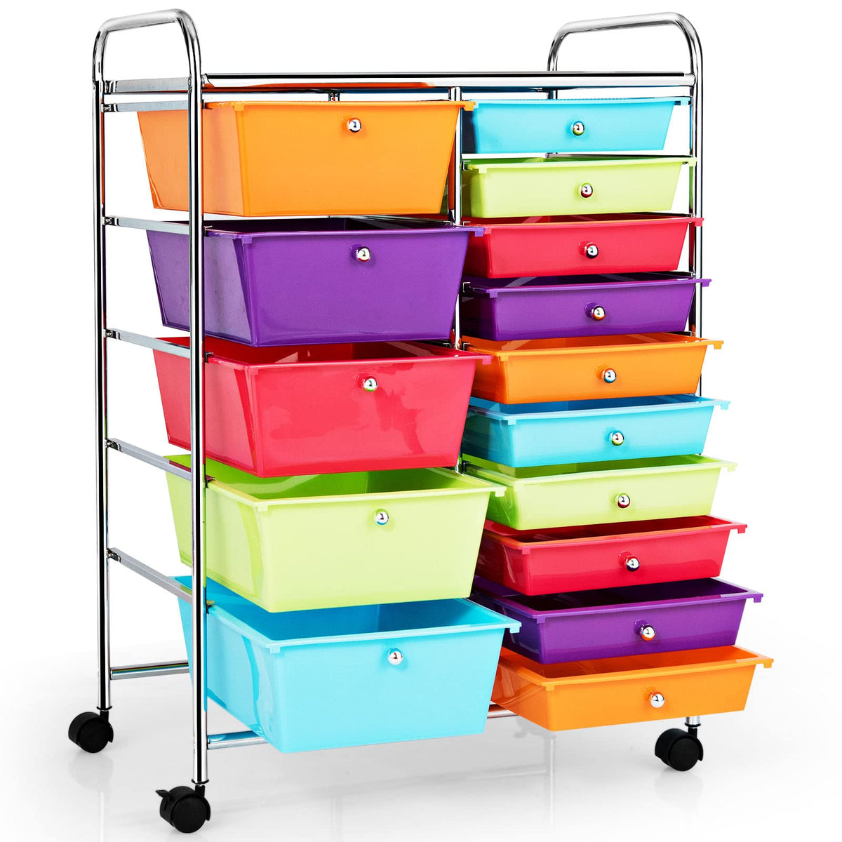 Multicolor 15 Drawer Rolling Storage Cart N148017