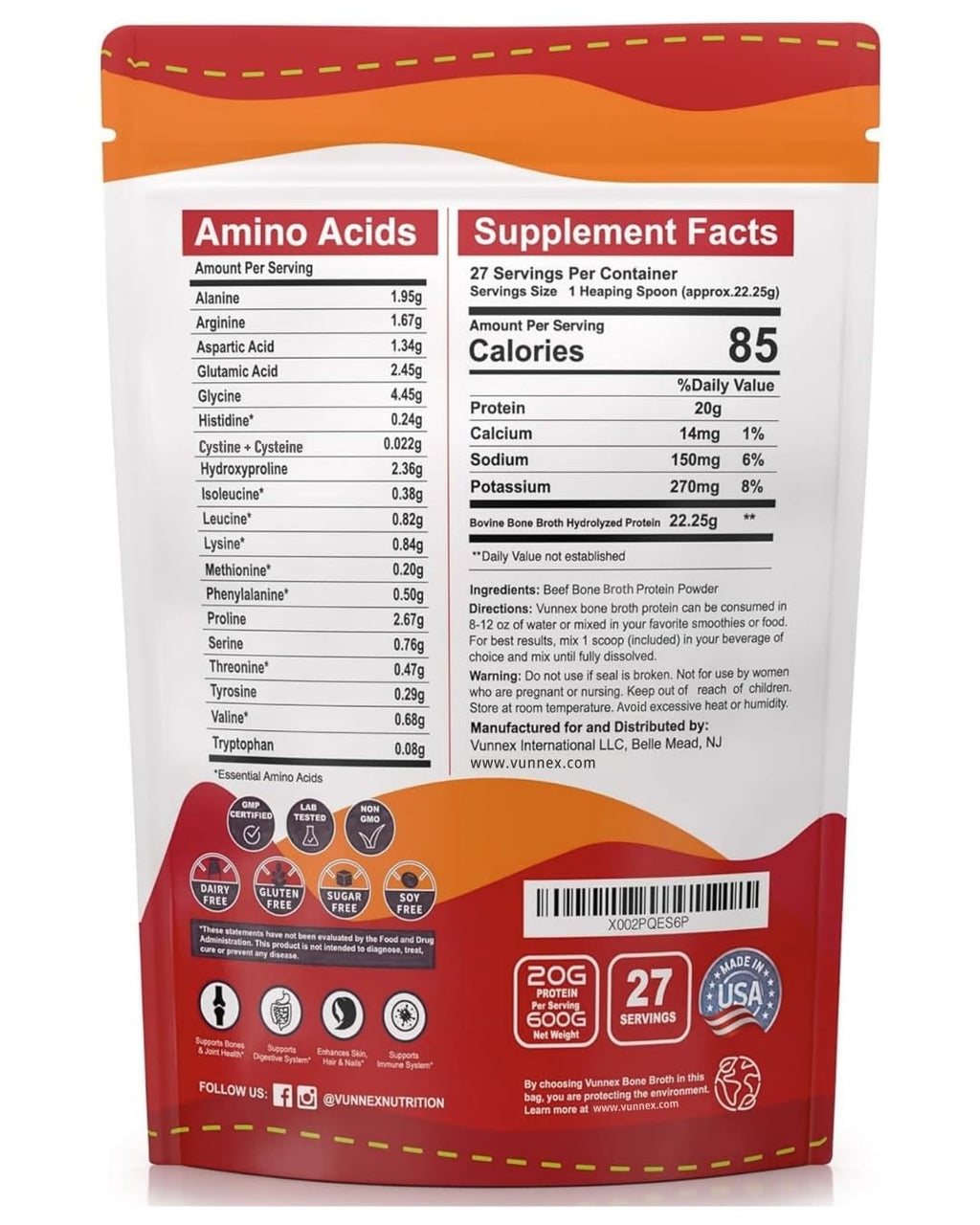 Unflavored Bone Broth Protein Powder N1997