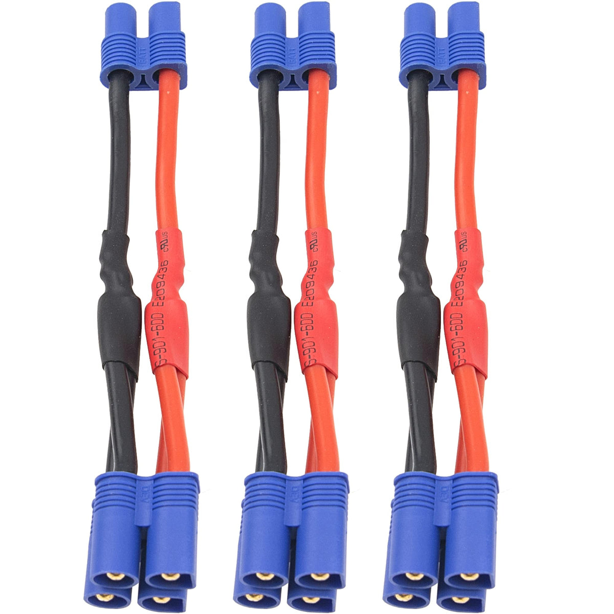 3Pcs 14AWG Silicone Y Splitter Cable Adapter 1 Female to 2 Male I862187