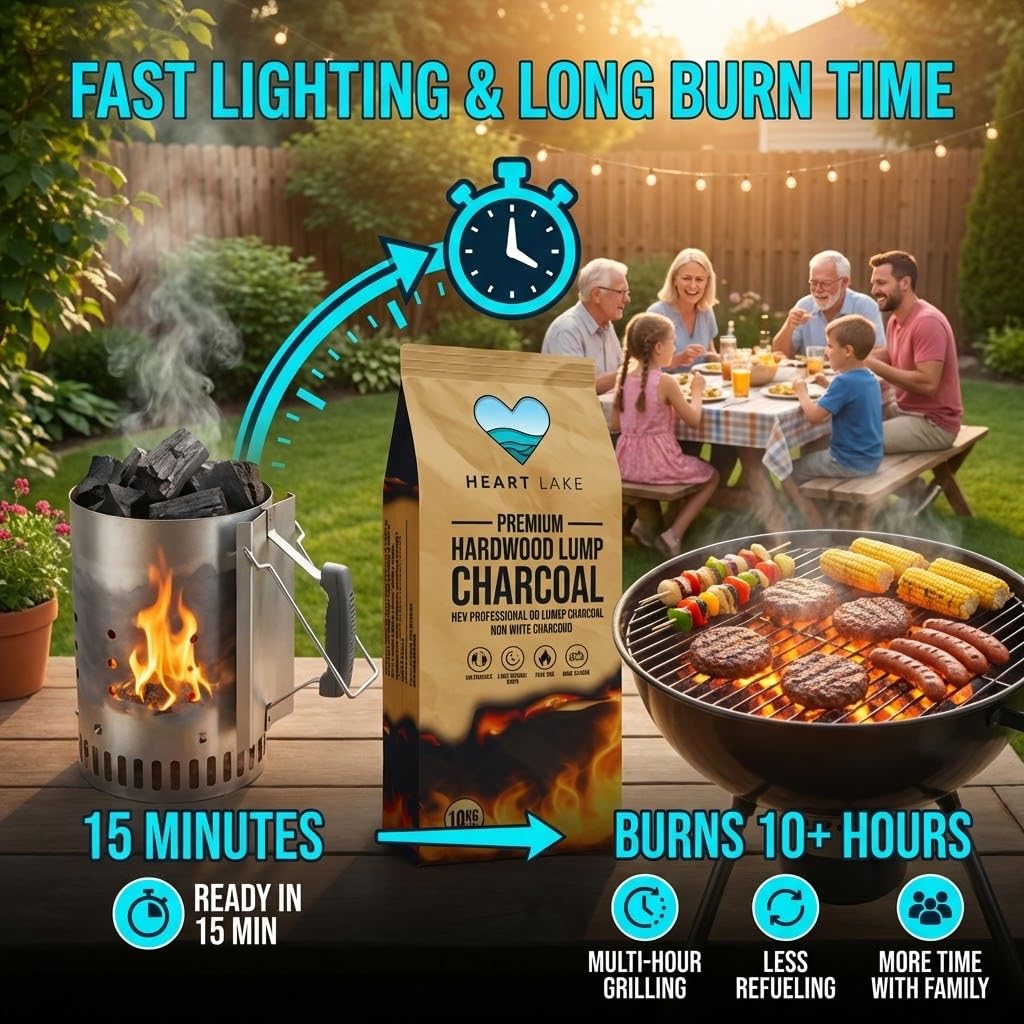 Hardwood Lump Charcoal 18 lb All Natural BBQ Grill Smoker Wood Charcoal O41974