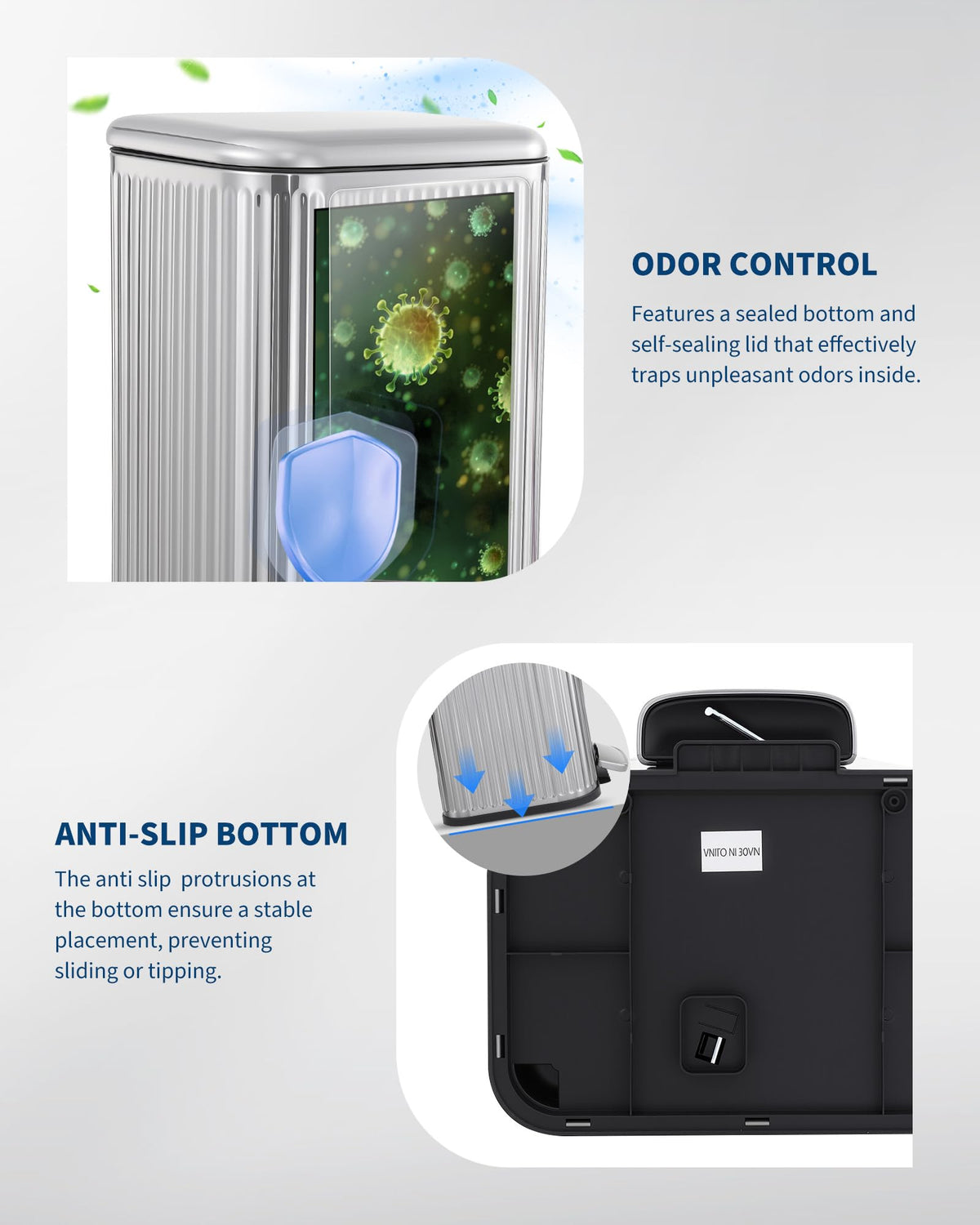 50L Step Trash Can with Soft Close Lid Z373079