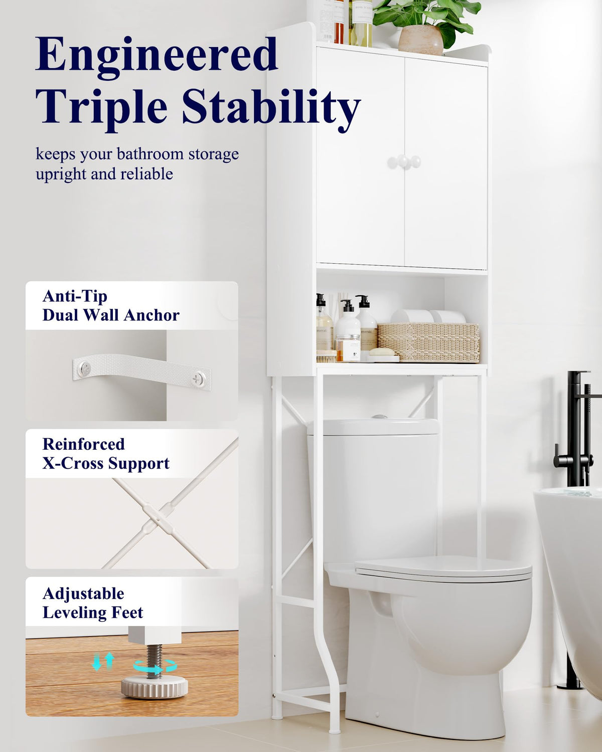 Over Toilet Storage Cabinet with Adjustable Shelf D210383
