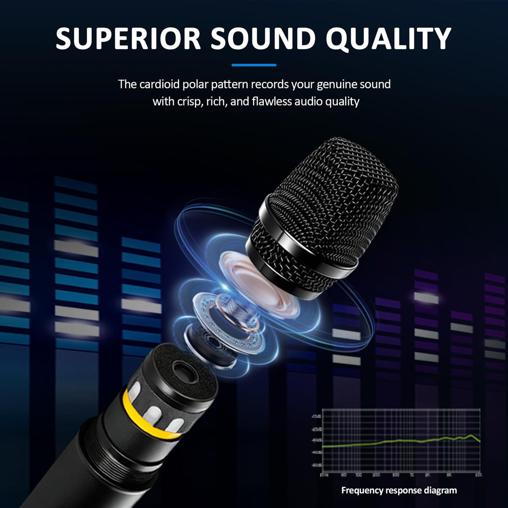 4 Channel Karaoke Mixer with 2 Wireless Microphones Q3222