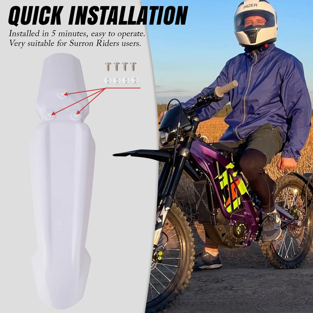 White Dirt Bike & Ebike Front Fender Z94288