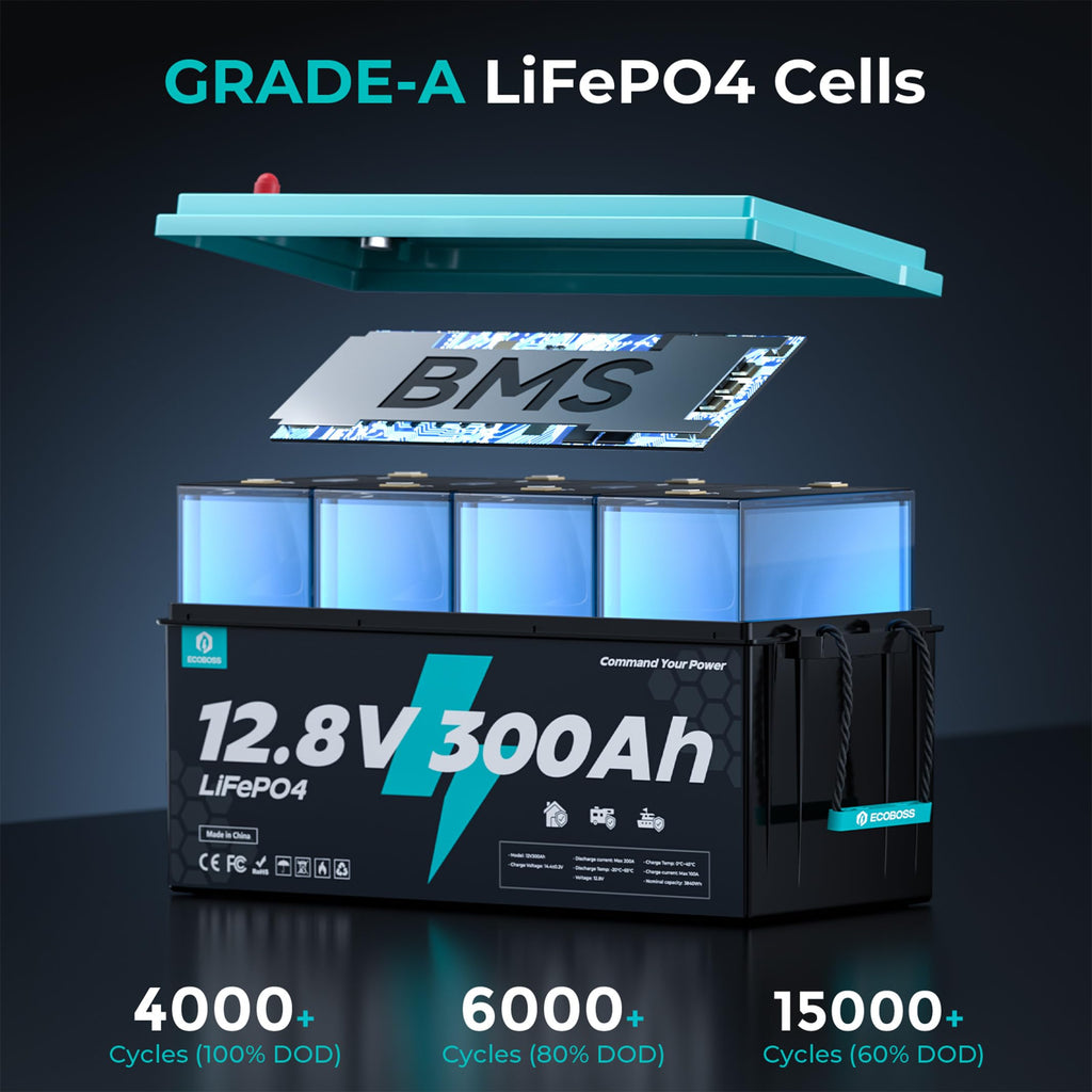 12V 300Ah LiFePO4 Deep Cycle Lithium Battery X549