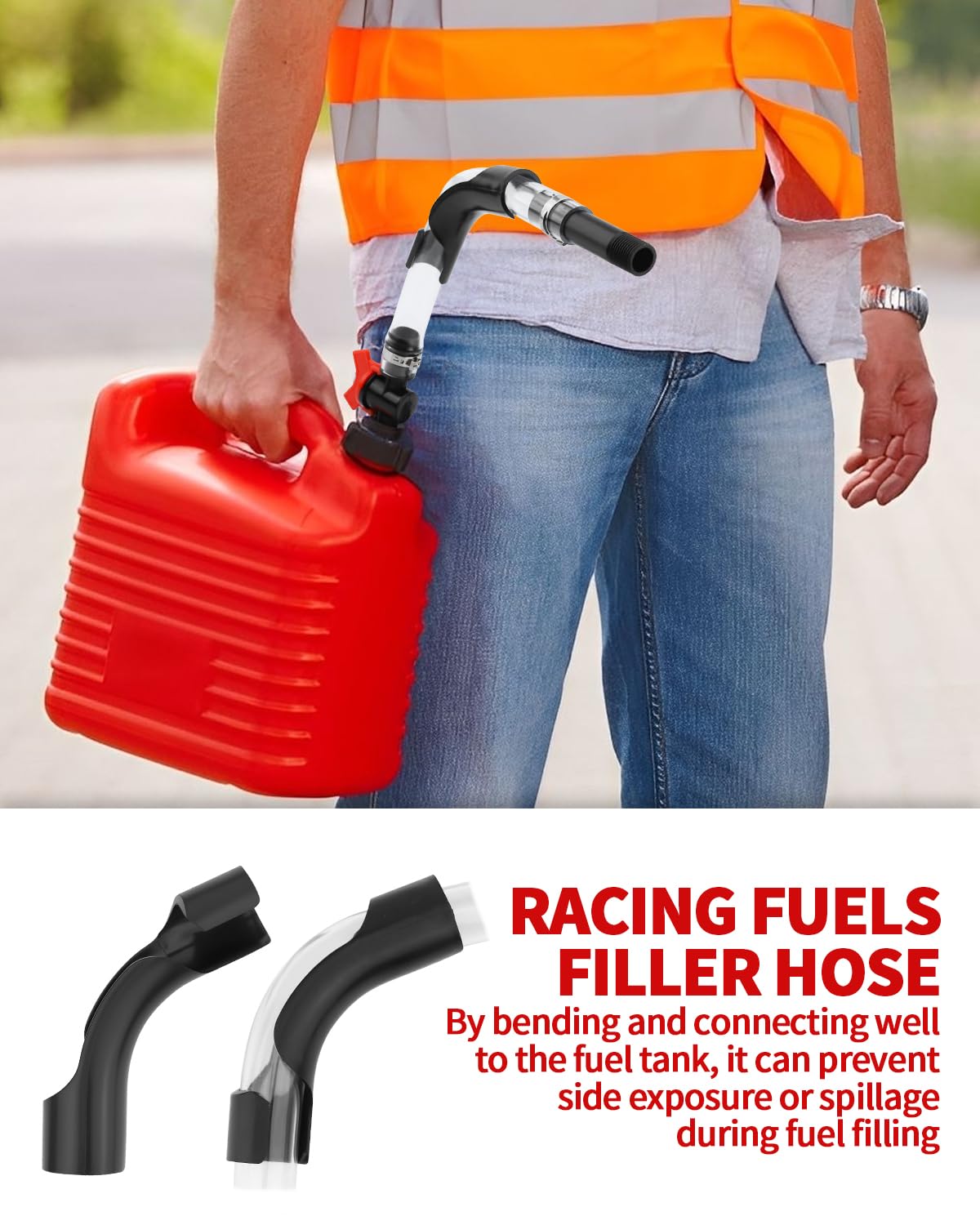 15 Inch Fuel Filler Hose Spout Replacement with Ball Valve U686