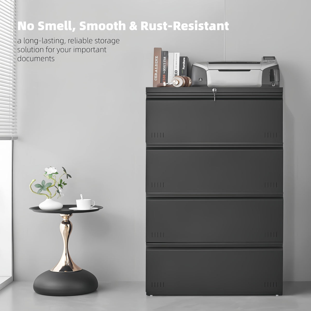 4 Drawer Metal File Cabinet with Lock N454429
