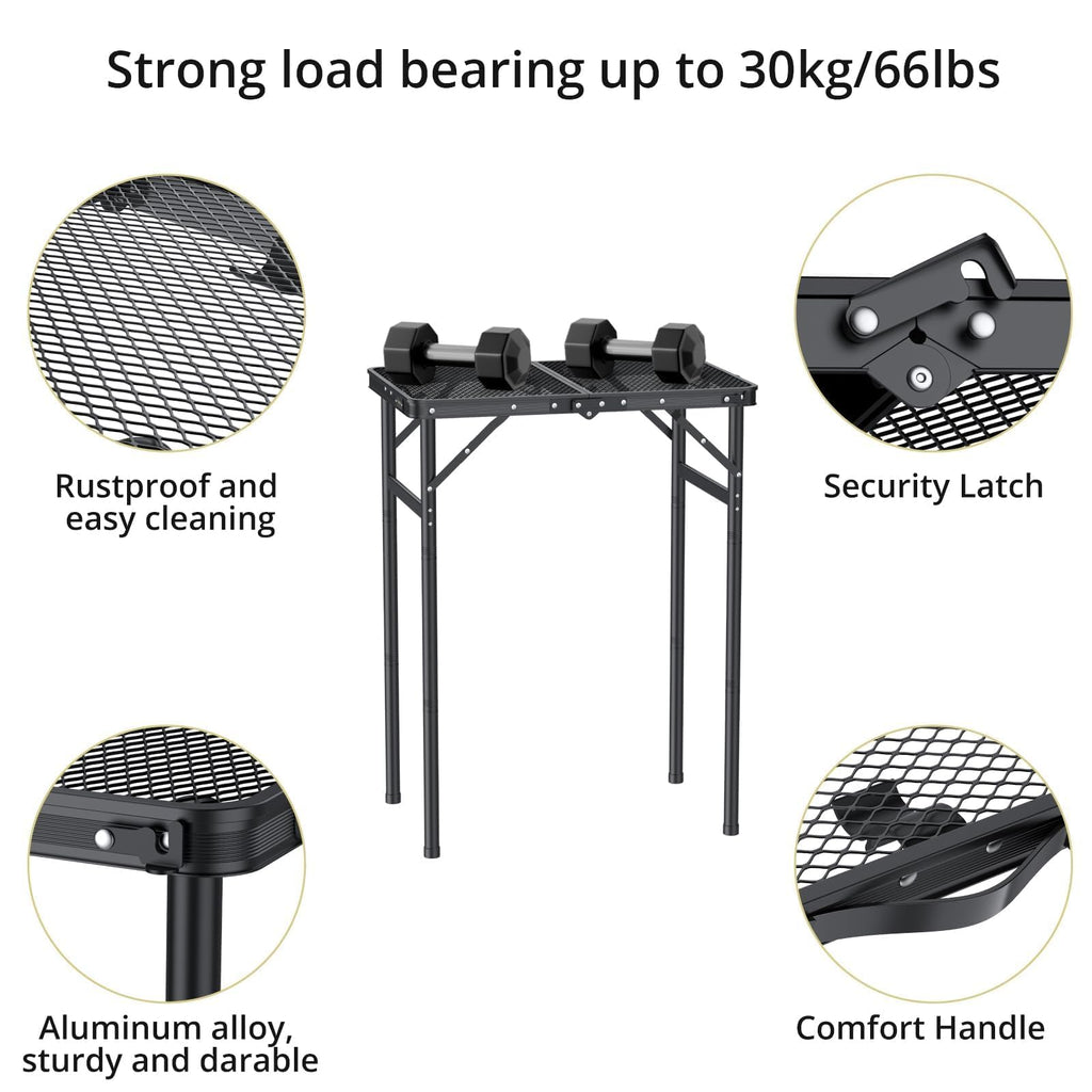 2ft Folding Camping Grill Table Black N134100