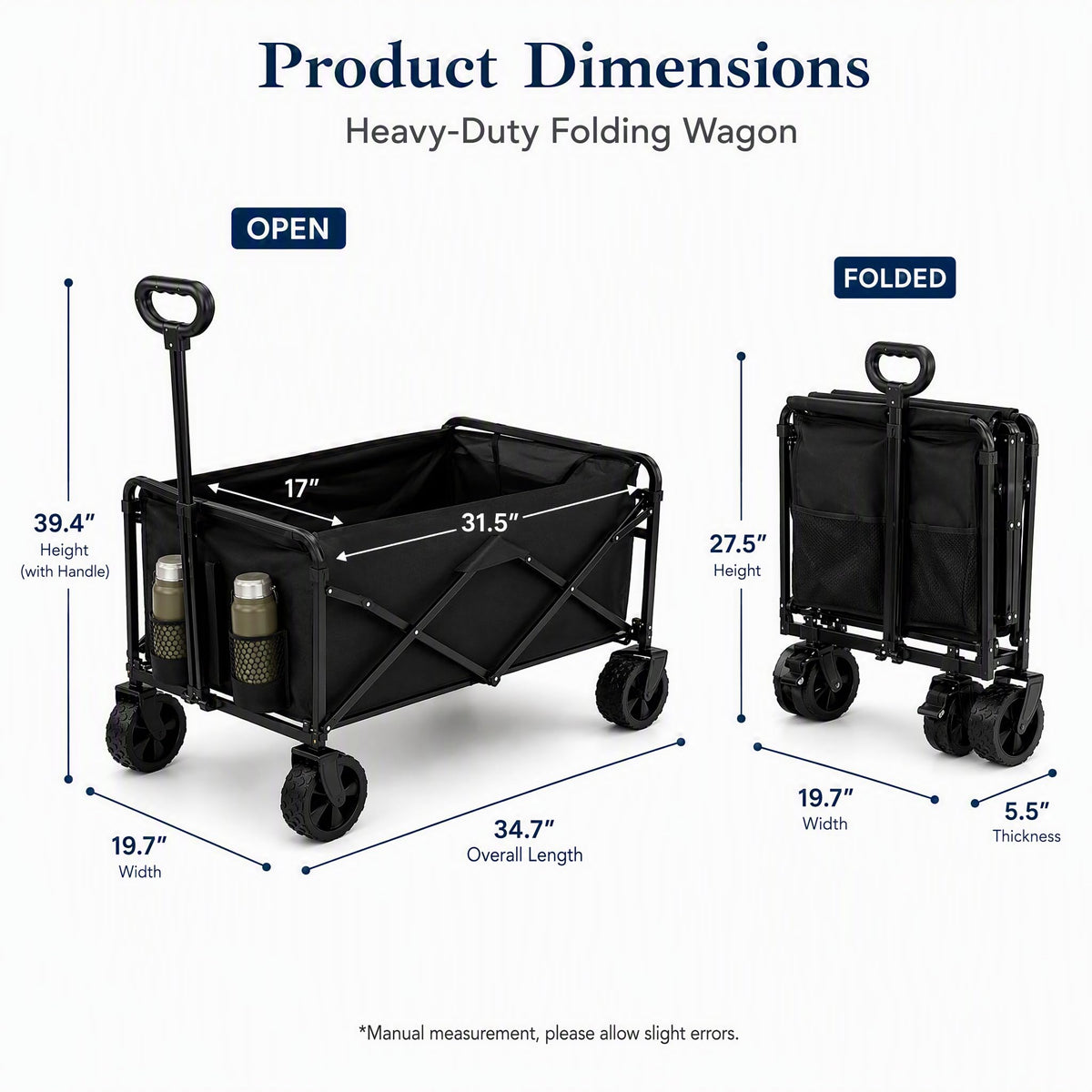 Foldable Wagon Cart with All Terrain Wheels T704869