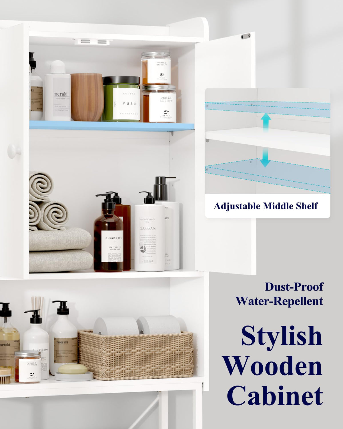 Over Toilet Storage Cabinet with Adjustable Shelf D210383