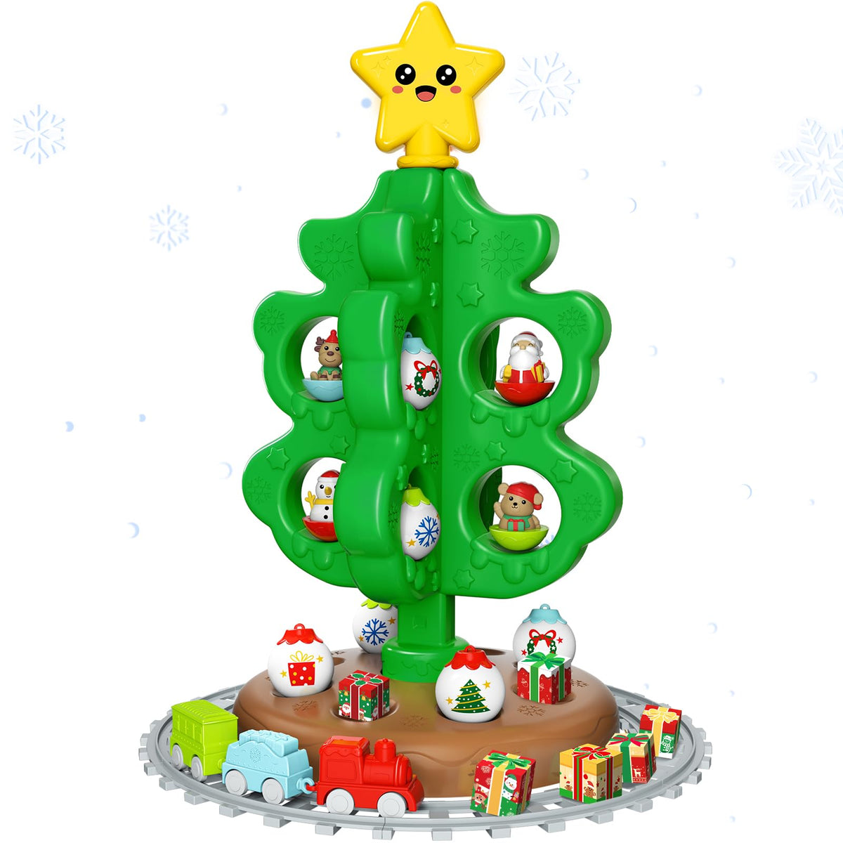 Colorful Plastic Finger Puppets Christmas Tree S6573