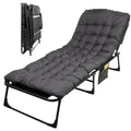 Folding Camping Cot with Mattress, Heavy Duty Foldable Bed with 3 Recline Positions, Gray E5993