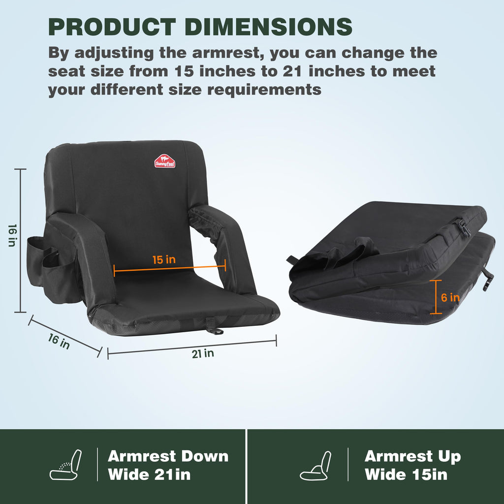Foldable Stadium Seats 2-Pack with Shoulder Straps I5917