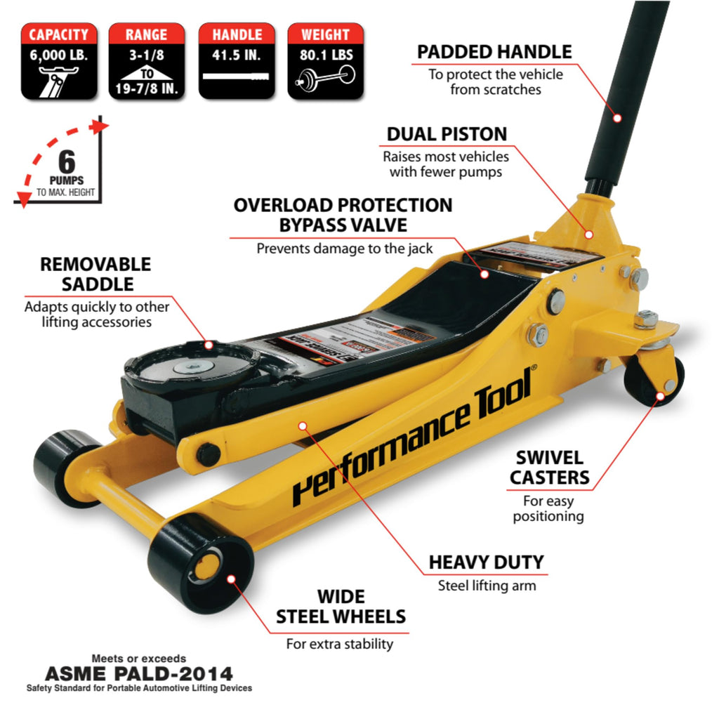 3 Ton Low Profile Hydraulic Floor Jack P65706