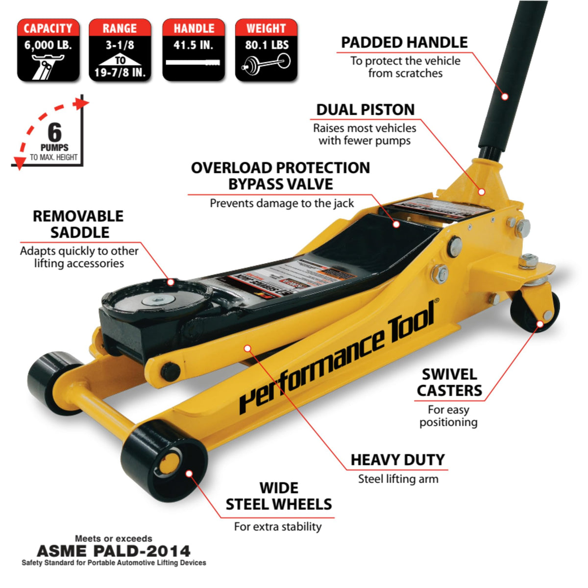 3 Ton Low Profile Hydraulic Floor Jack P65706