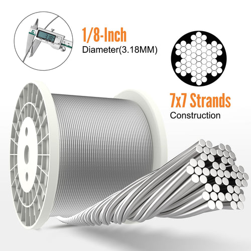 1000FT 1/8" Stainless Steel Cable H9616