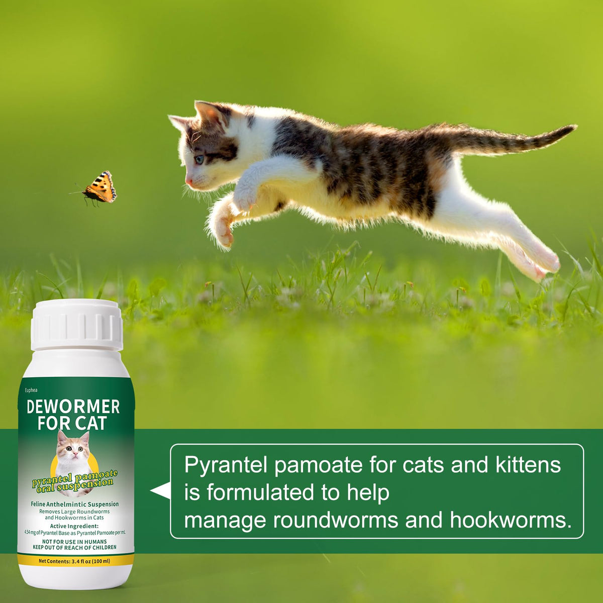 Pyrantel Pamoate Oral Suspension for Cats & Kittens, 100 mL A605
