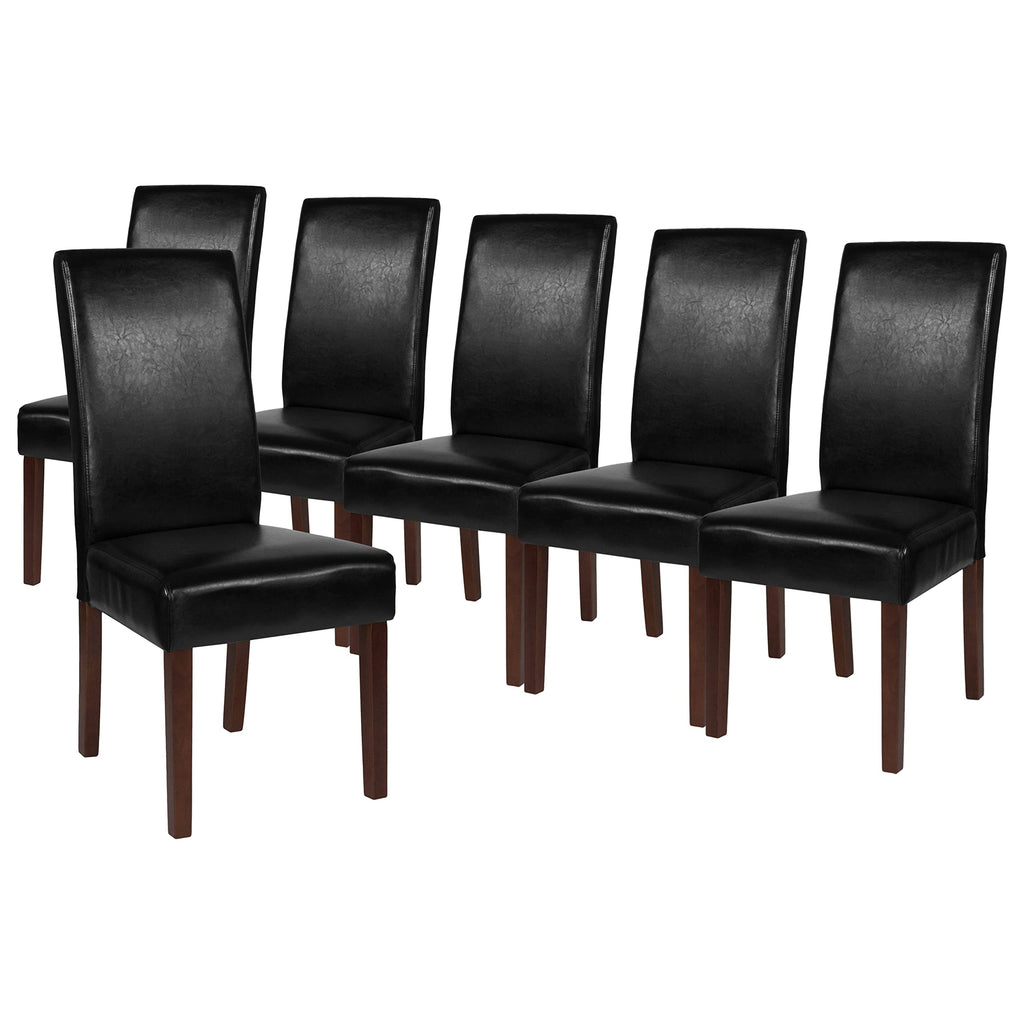 Black Faux Leather Parsons Chair 6-Pack A847344