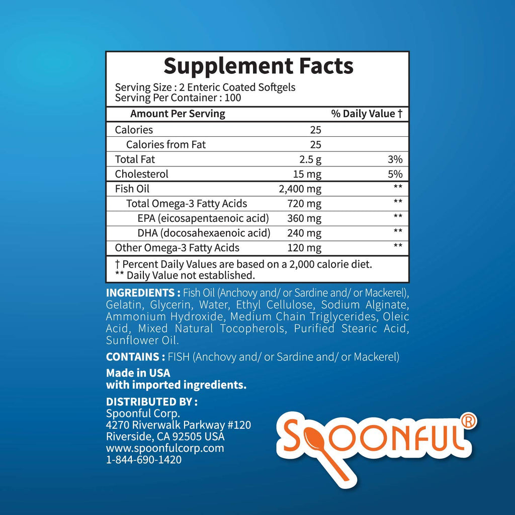 Omega 3 Fish Oil 2400mg 200 Capsules Softgel S721788