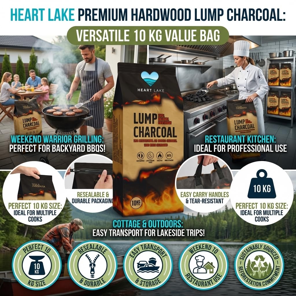 Hardwood Lump Charcoal 18 lb All Natural BBQ Grill Smoker Wood Charcoal O41974
